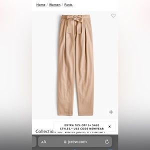 J. Crew Collection Tie Waist Pant